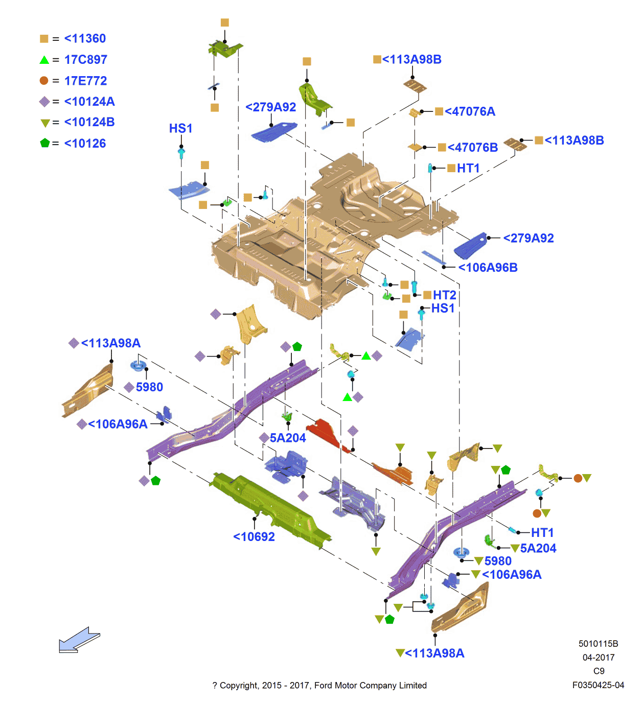 Ford DG9Z-10K676-A Reinforcement - Battery Tray