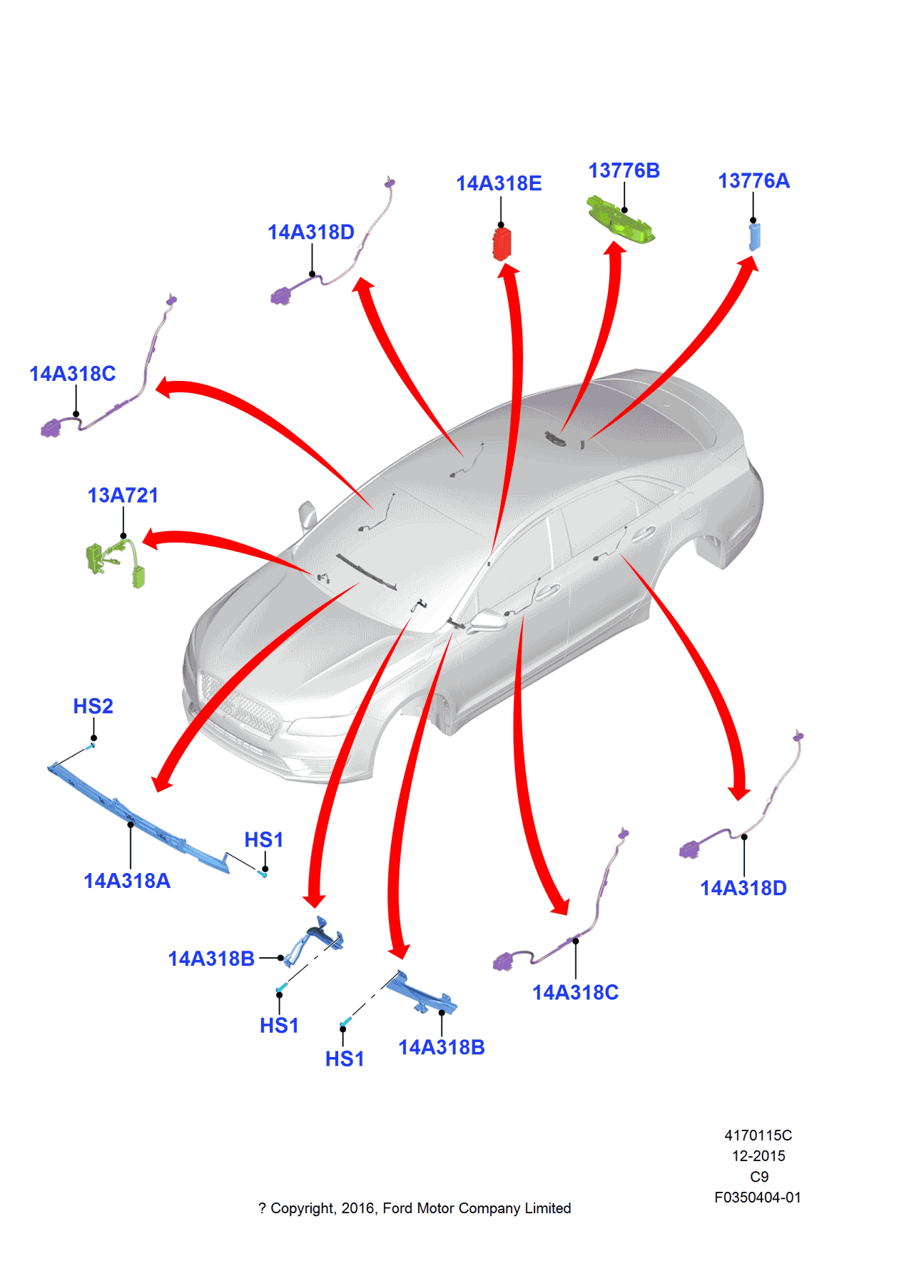 Ford HP5Z-13C724-D Wire Assembly