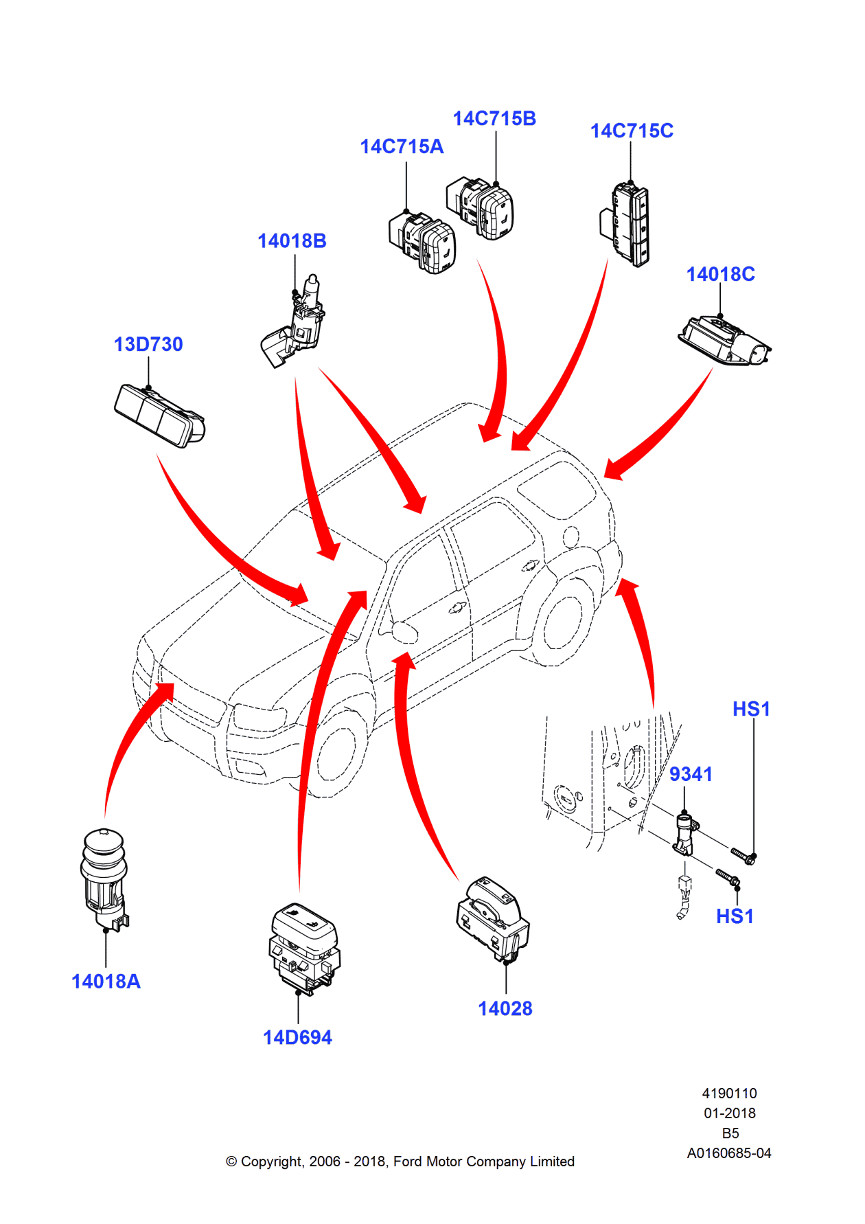 Ford GL7Z-14C715-AA SWITCH ASY