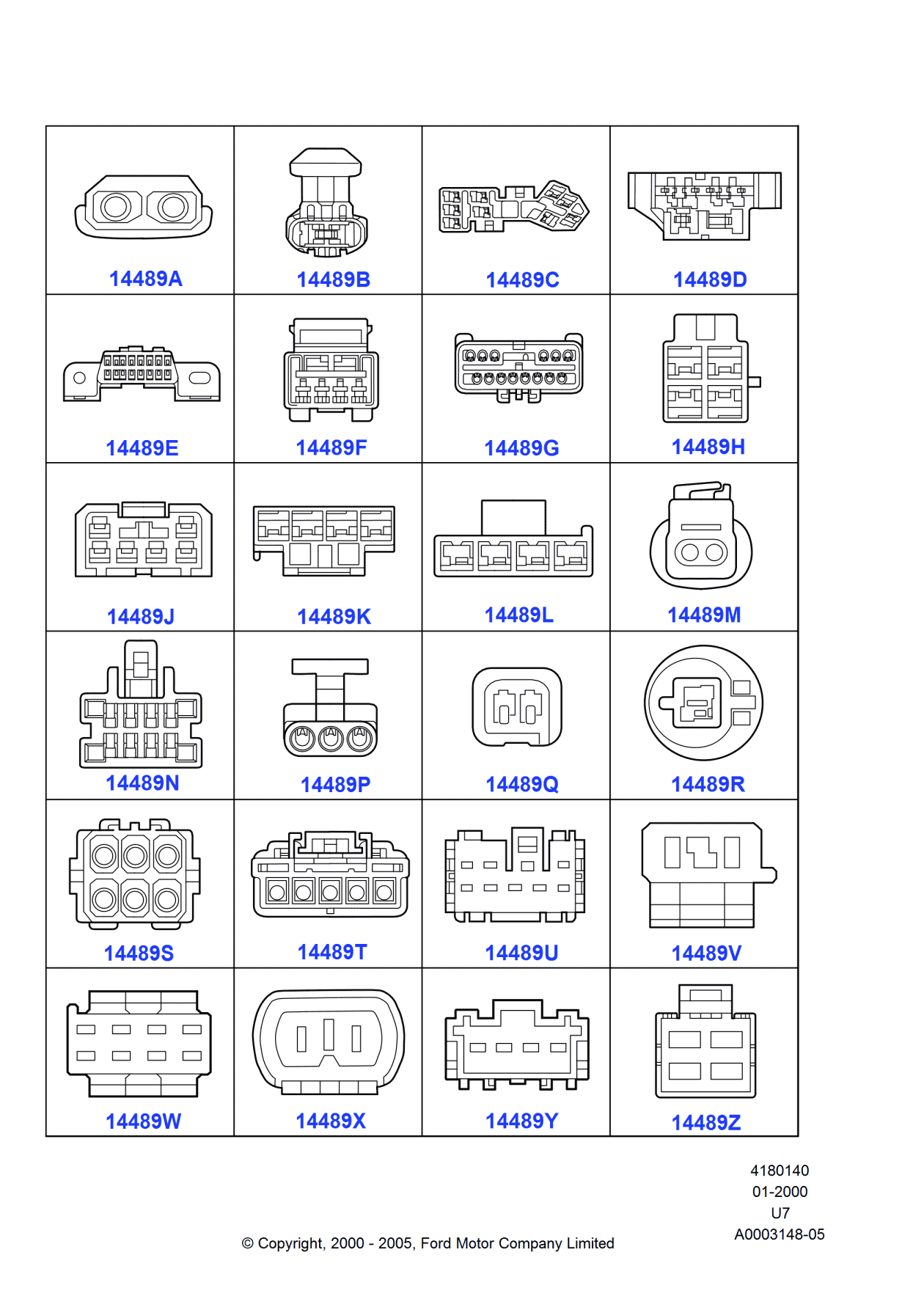 Ford D4AZ-14489-L Sleeve - Wiring