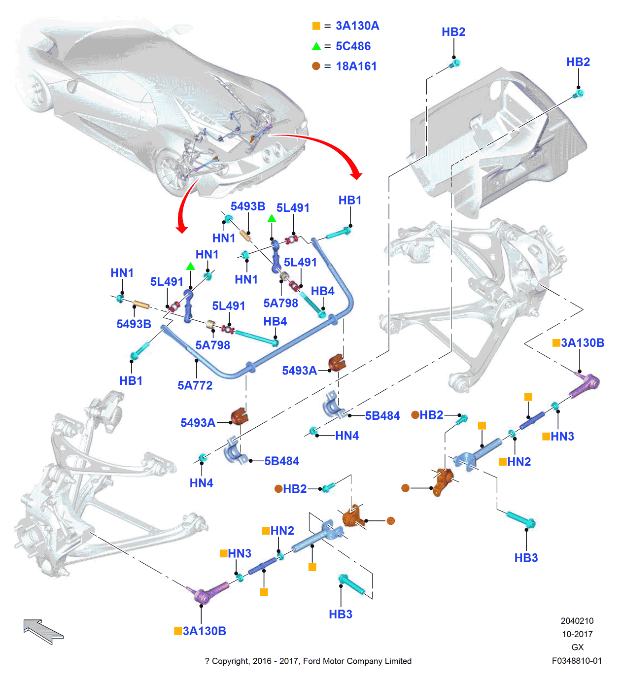 Ford HG7Z-5A772-A Bar - Rear Stabilizer