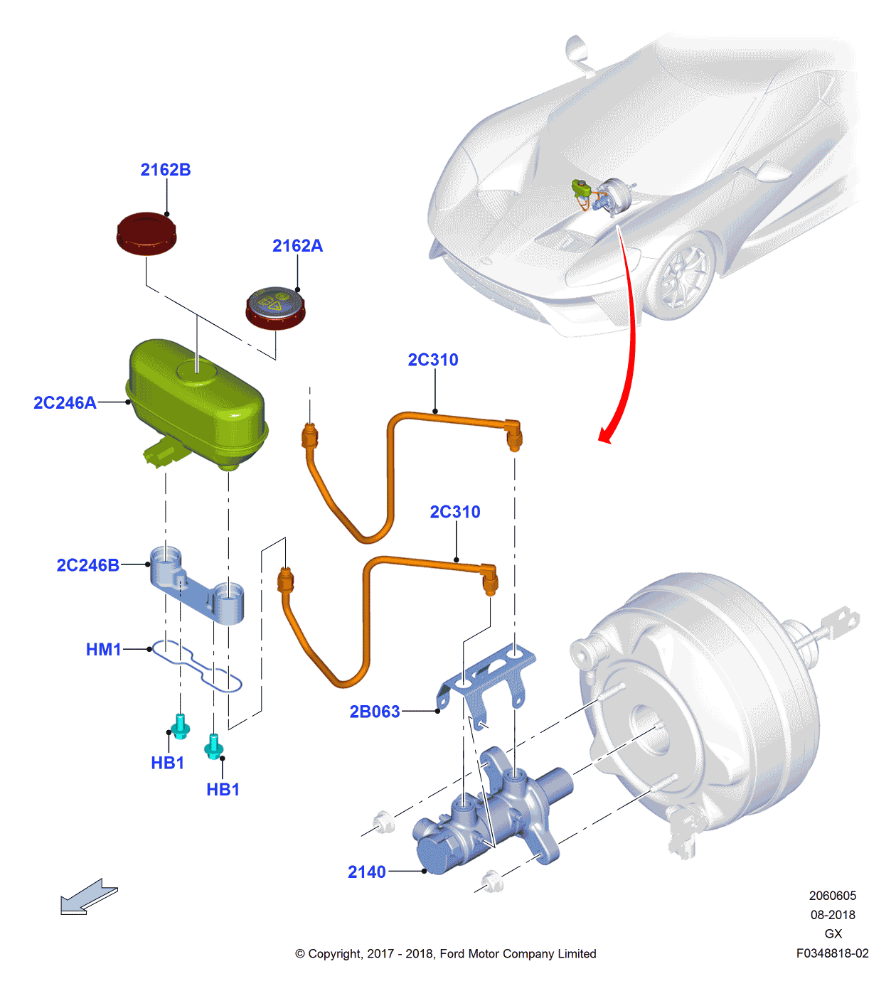 Ford HG7Z-2L454-A Reservoir - Brake Fluid