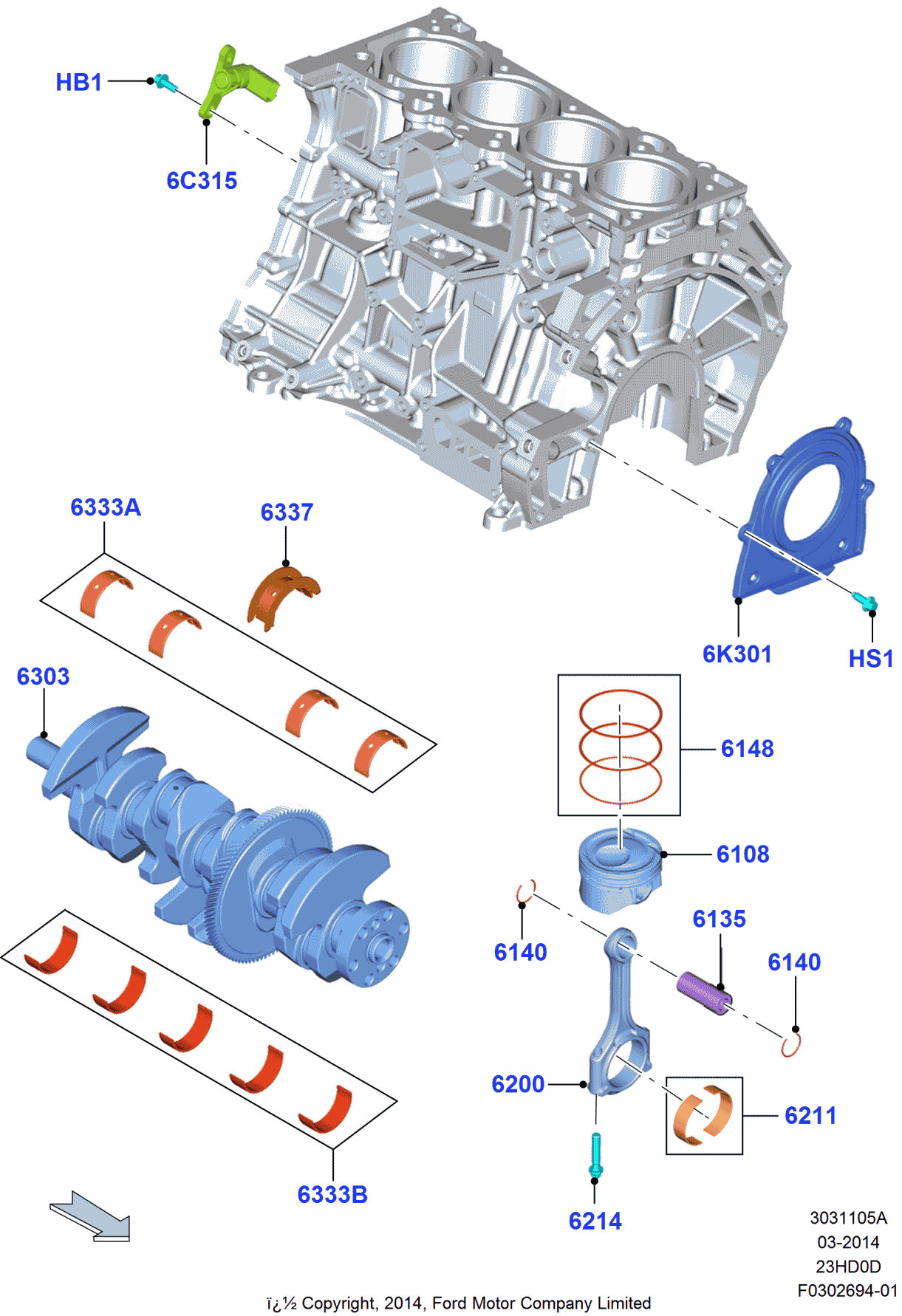 Ford EJ7Z-6211-E Bearings