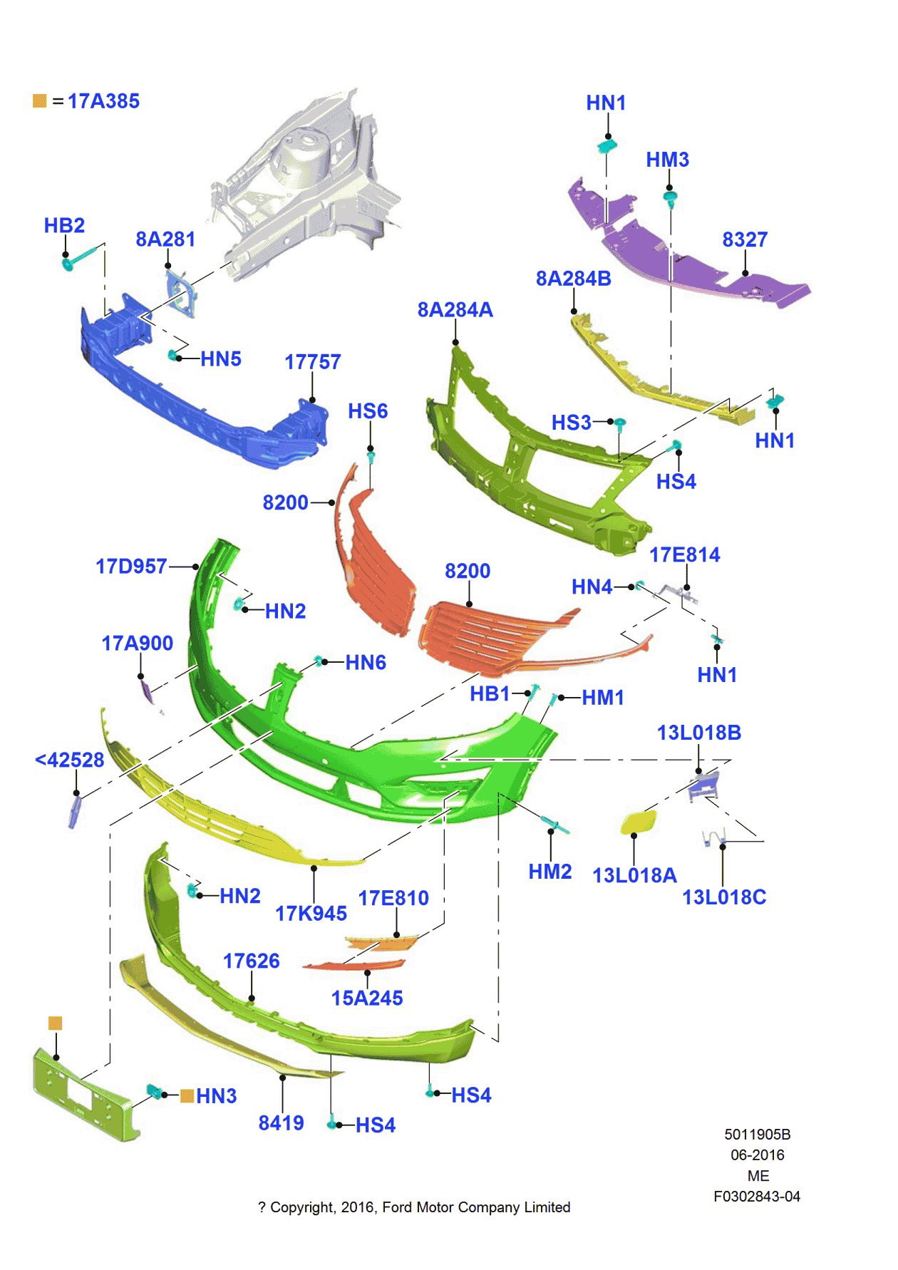 Ford FJ7Z-17A385-D Bracket - License Plate