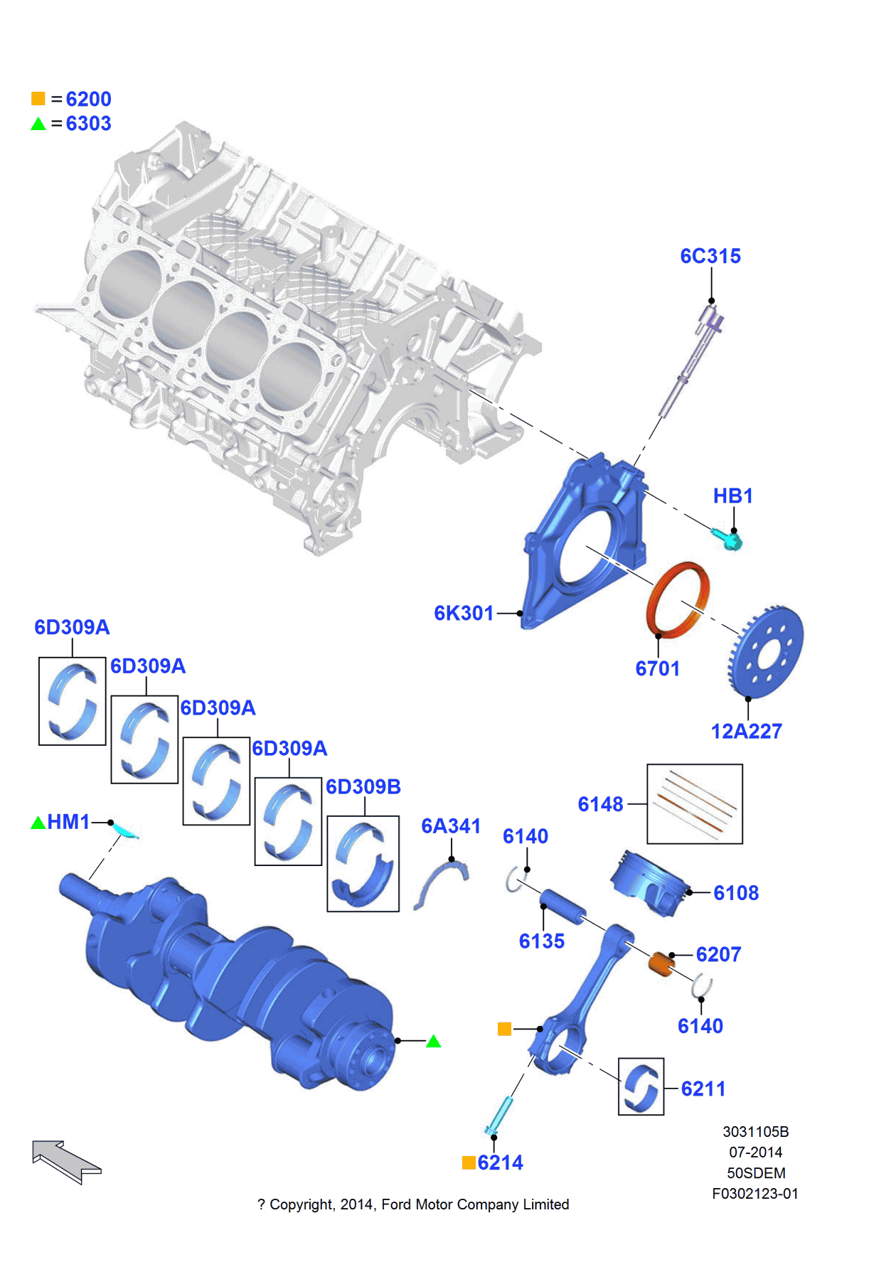 Ford FL3Z-6303-B Crankshaft