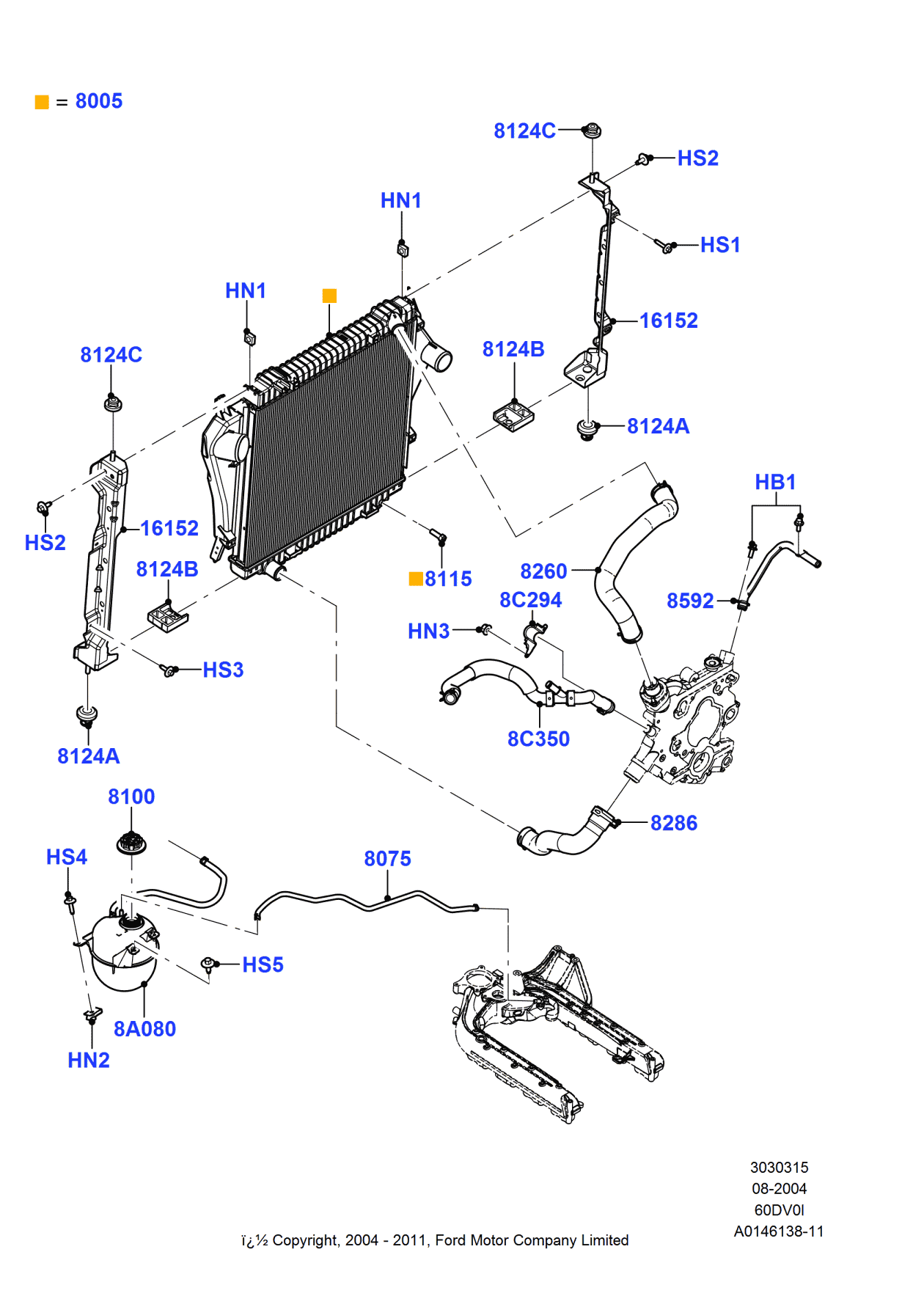 Ford 4C2Z-8125-DA Upper Support Upper Insulator