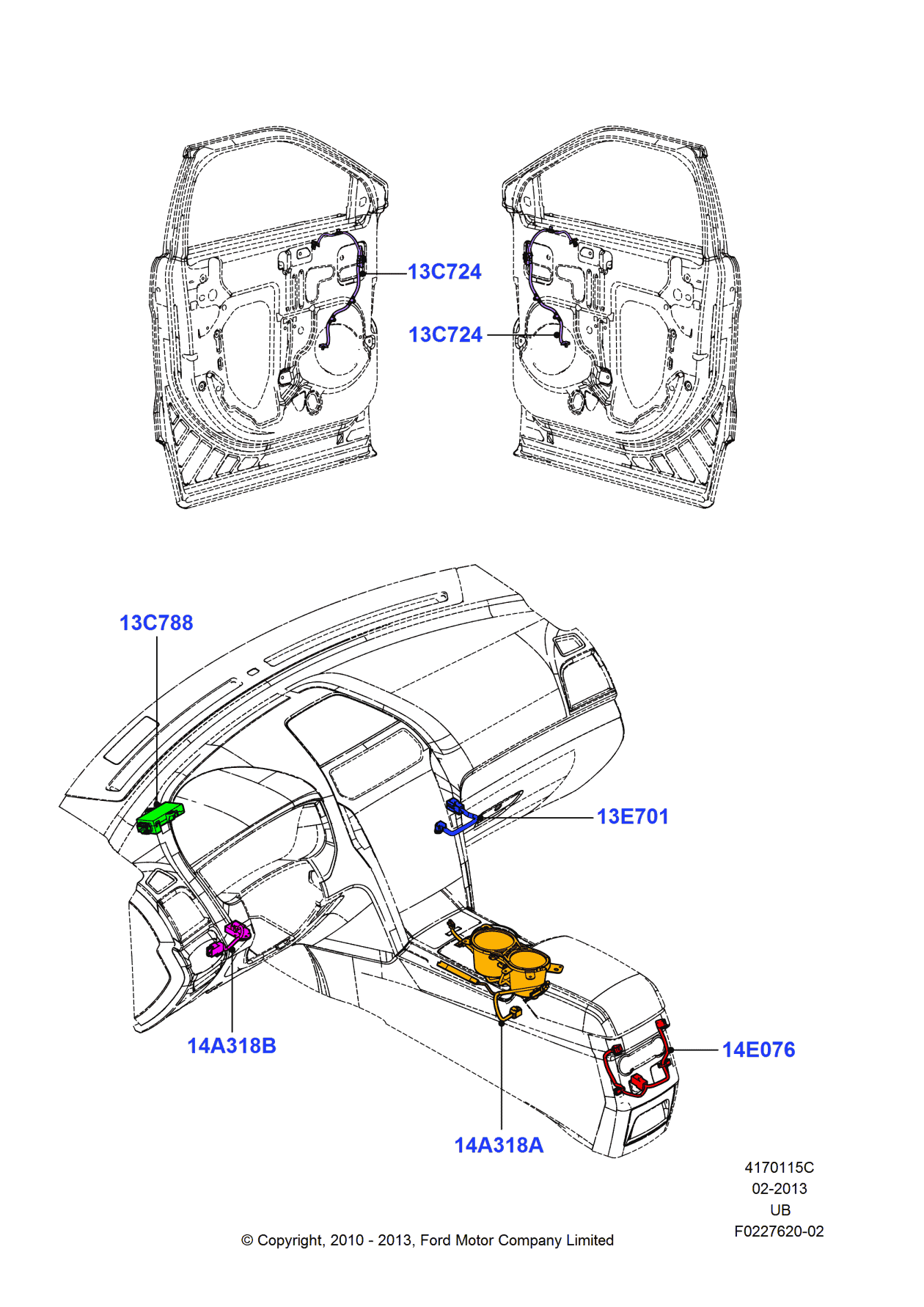 Ford BB5Z-13C724-A Wire Assembly