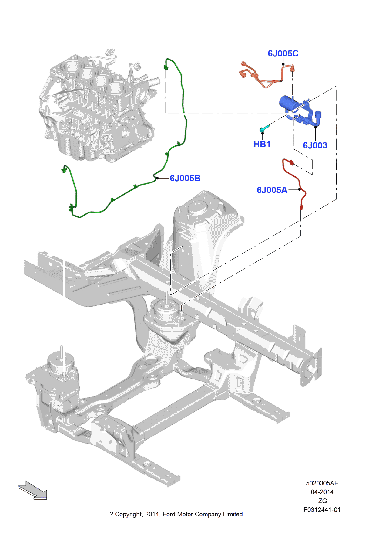 Ford FR3Z-6J005-B Tube And Valve Assembly