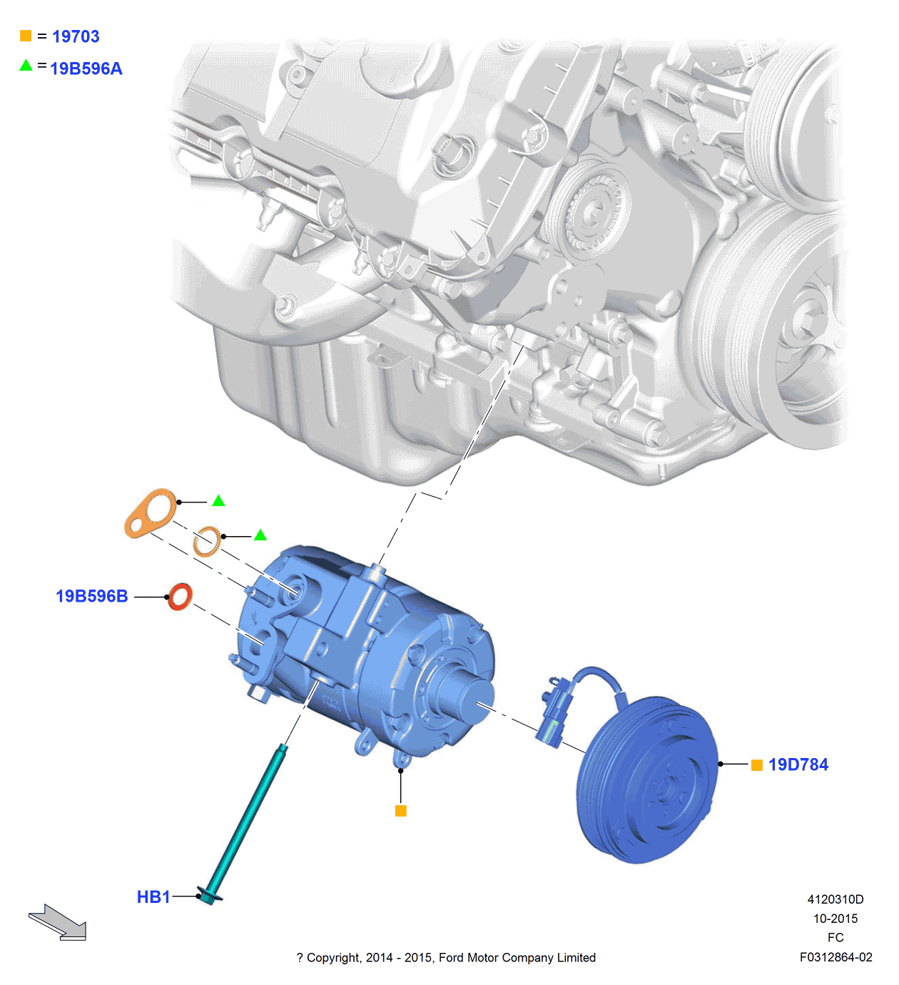 Ford HL3Z-19D786-C Clutch Assembly - Compressor