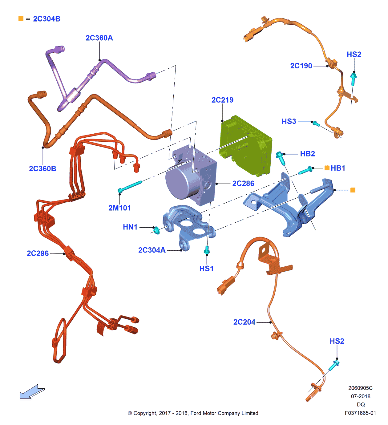 Ford F2GZ-2C360-C Tube Assembly - Brake