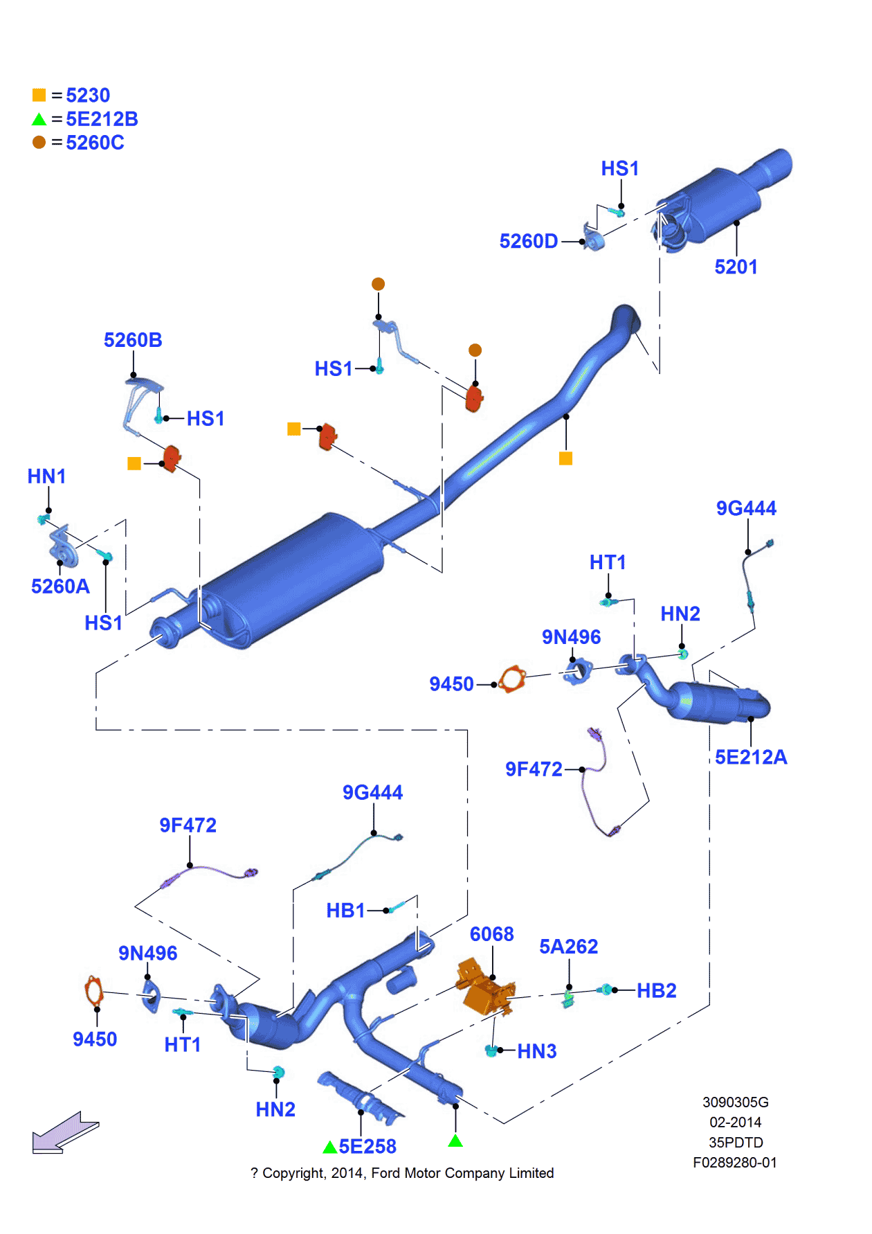 Ford FL1Z-5260-B Bracket - Exhaust Pipe Mounting