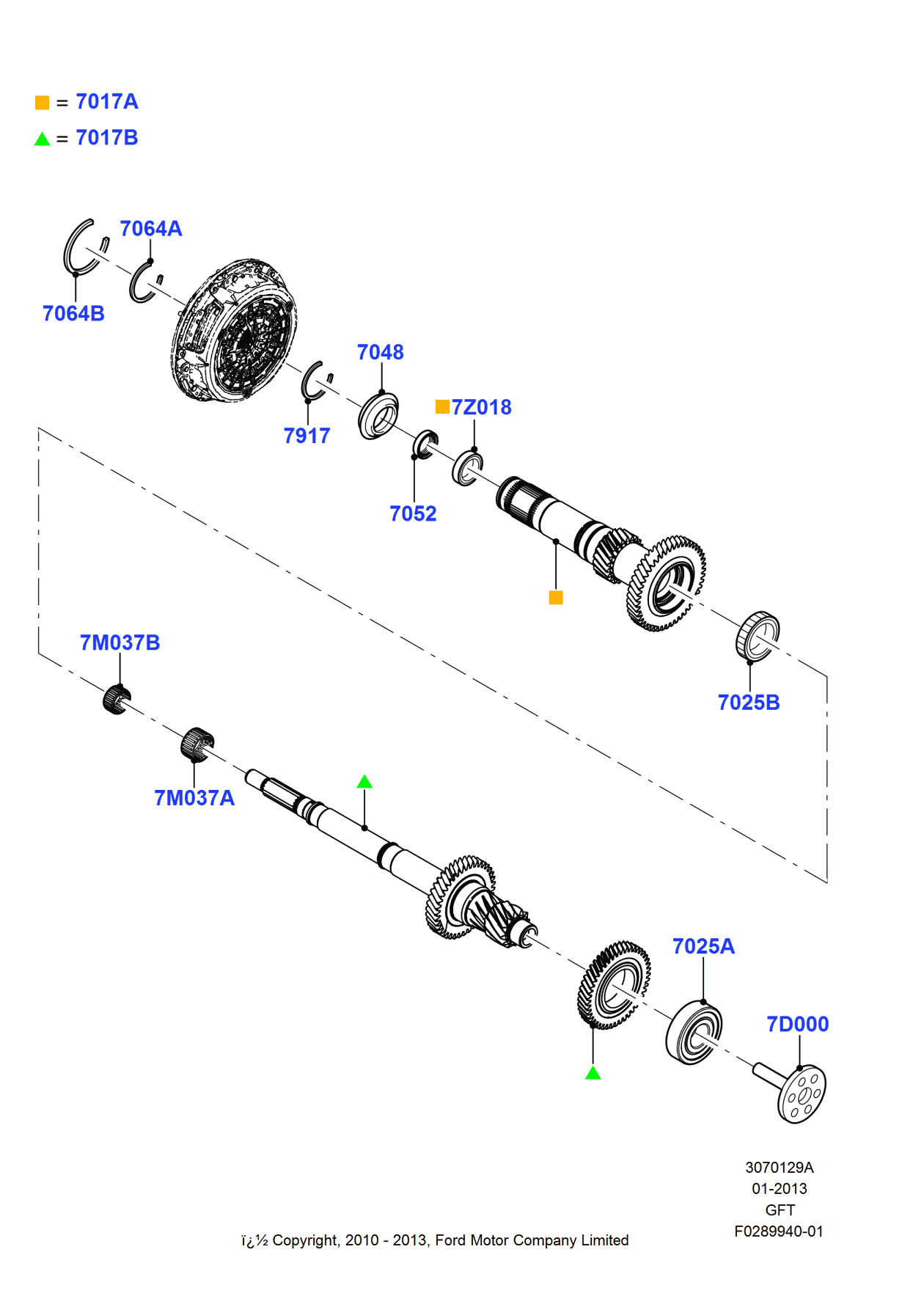 Ford AE8Z-7017-A Shaft - Input