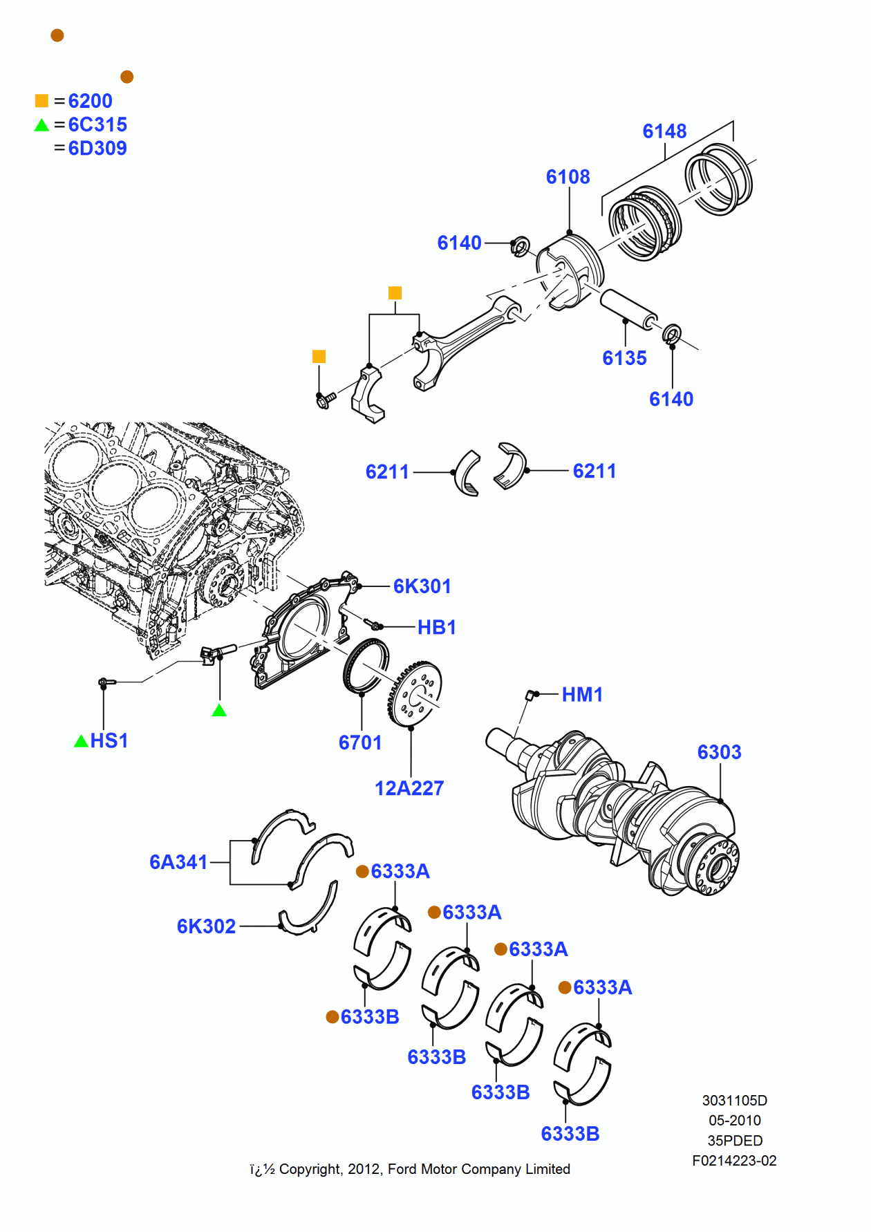 Ford 9T4Z-6200-B Rod - Connecting