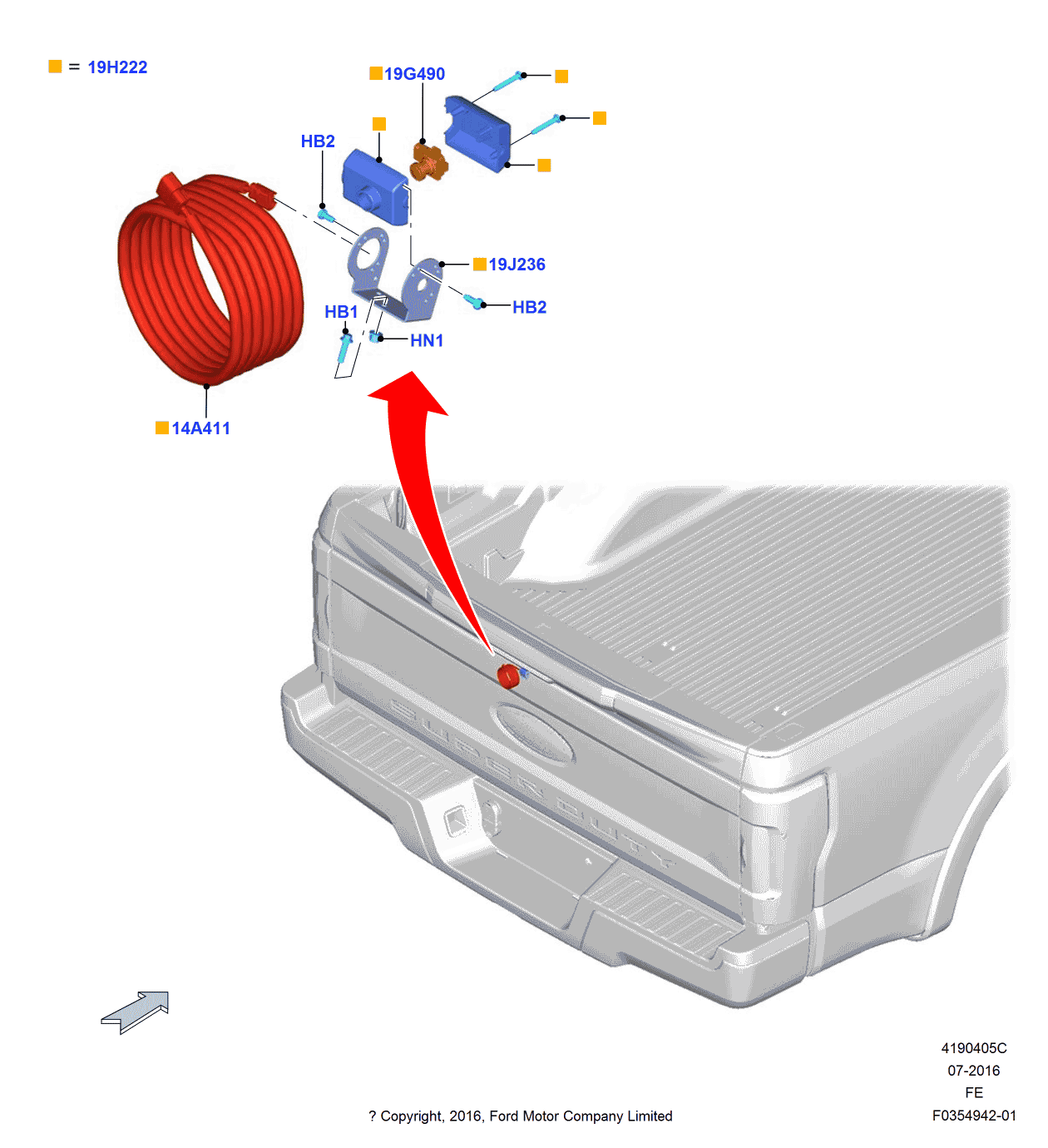 Ford JC3Z-14B242-A WIRING ASY