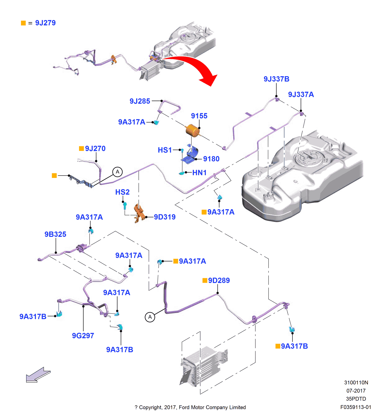 Ford JL3Z-9L291-A Tube Assembly - Fuel