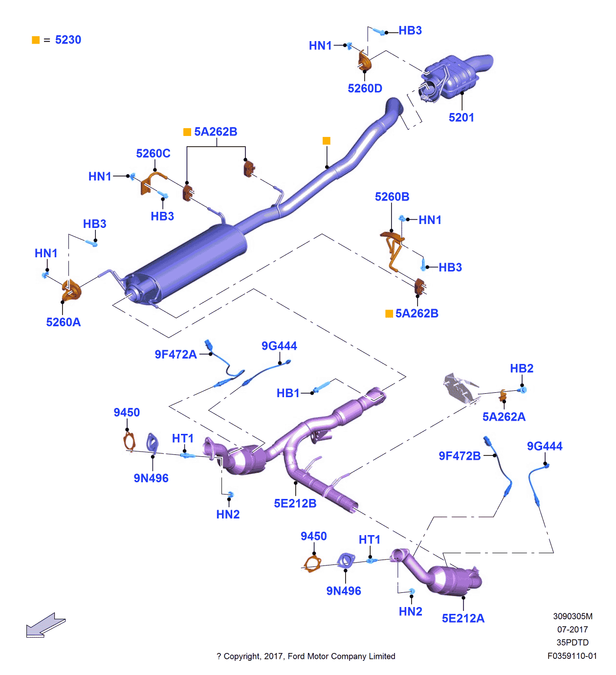 Ford JL1Z-5E212-A Catalytic Converter Assembly