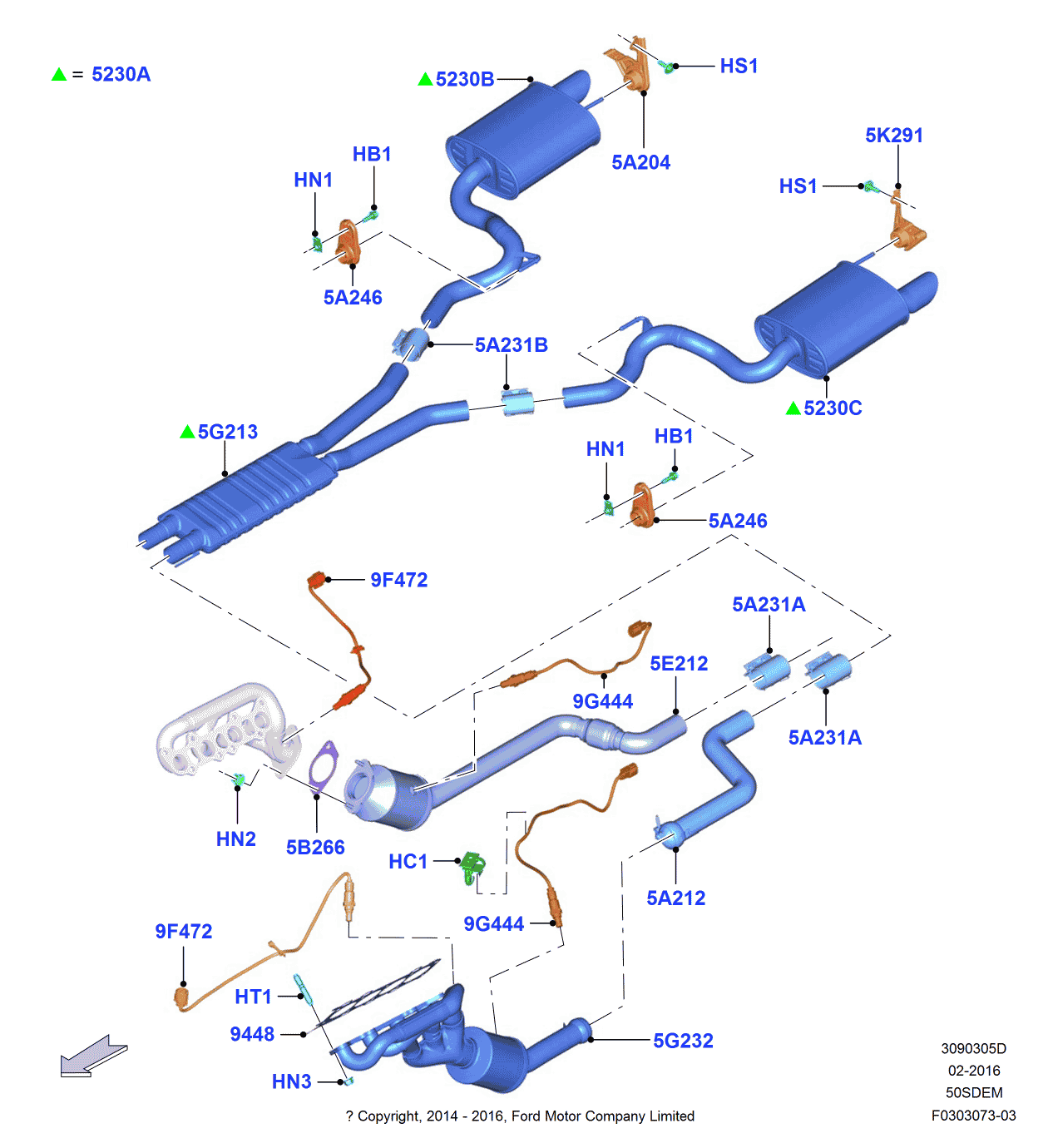 Ford FR3Z-5230-W Muffler Assembly