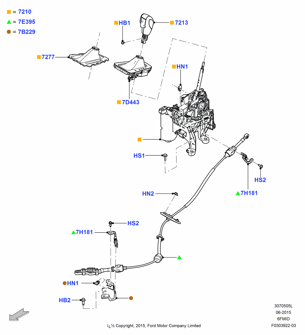 Ford F1EZ-7210-BB Lever - Gear Shift