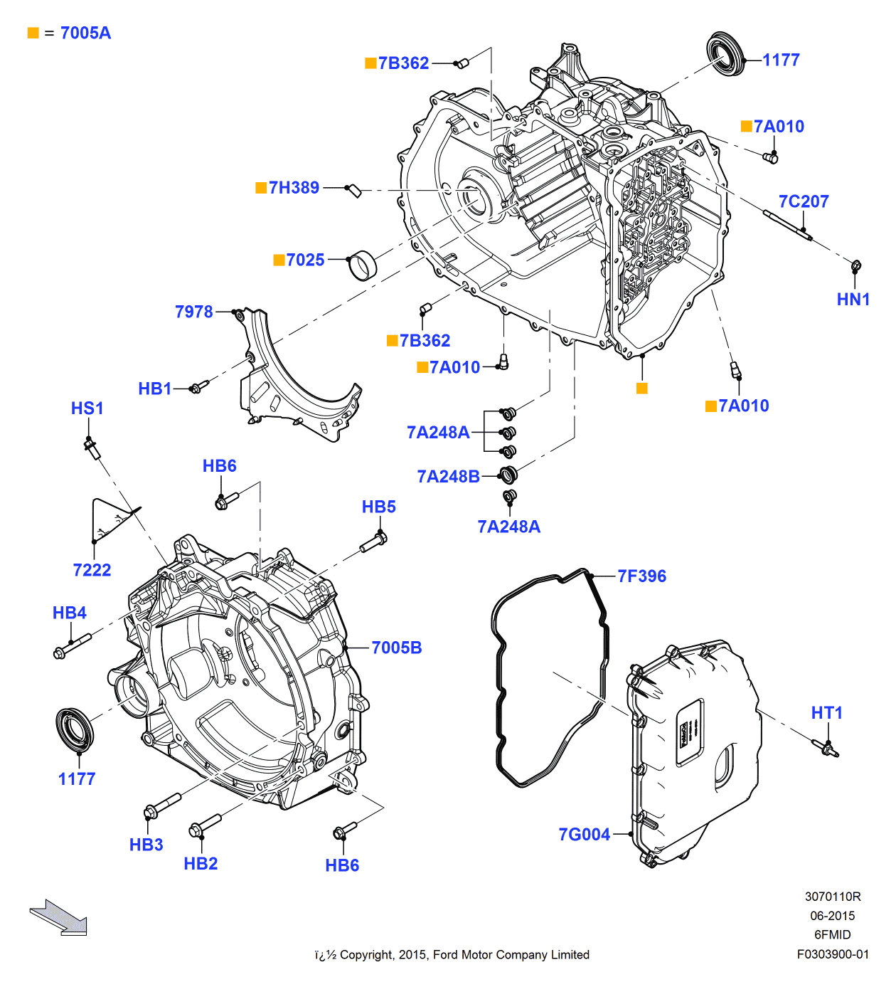 Ford FM5Z-7005-A Transmission Case Assembly