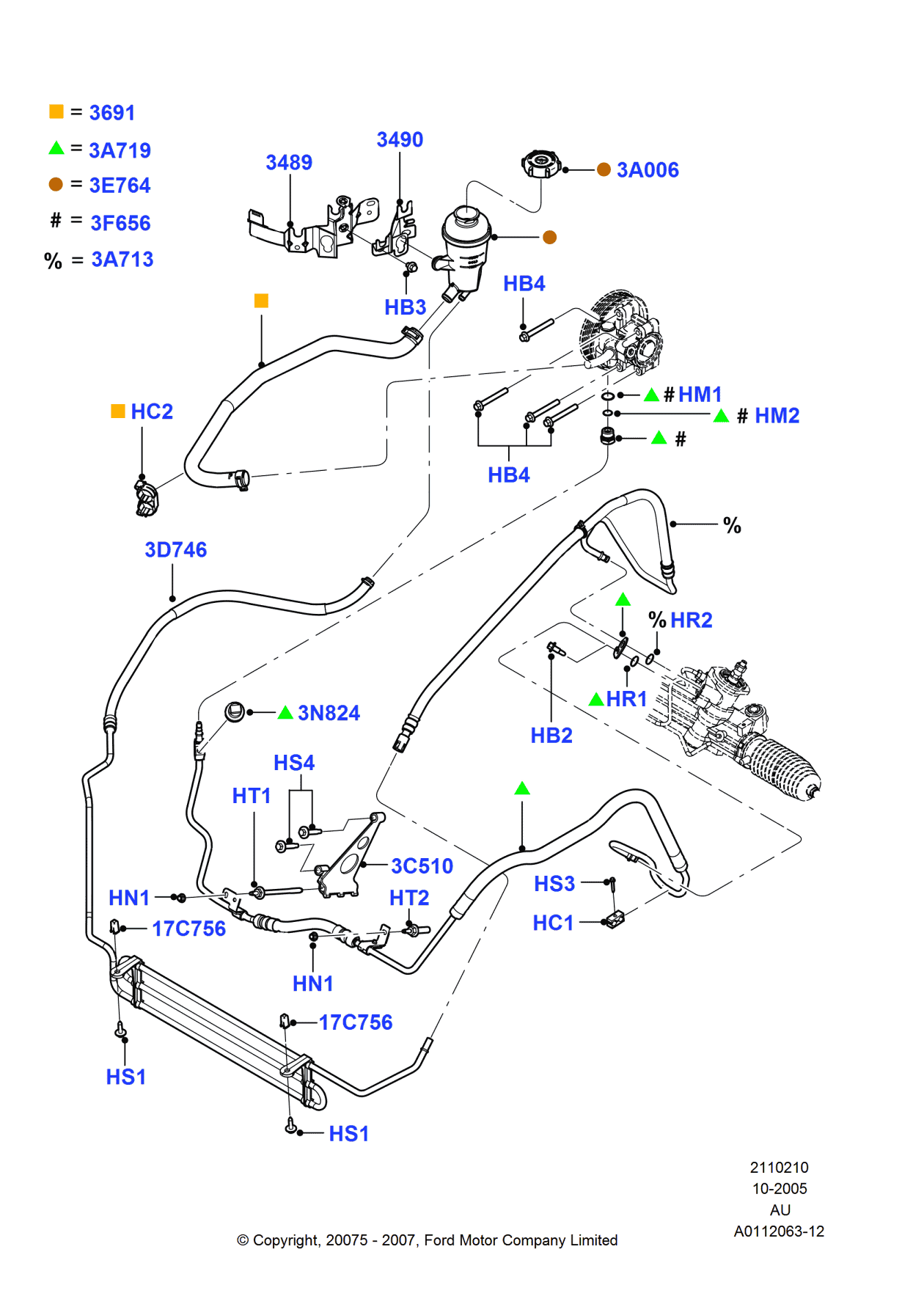 Ford 3S4Z-3489-AA Bracket - Power Steering Reservoir