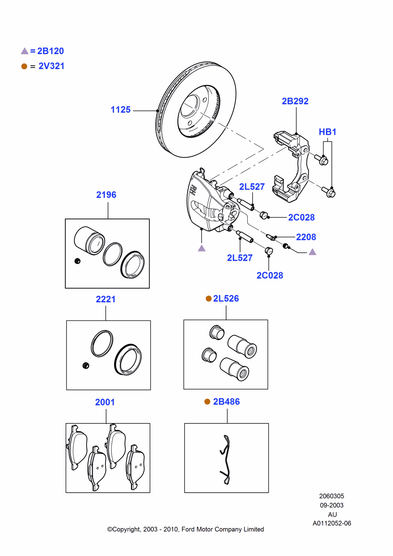 Ford 1S2Z-2V321-AA Kit - Brake Pad Attachment