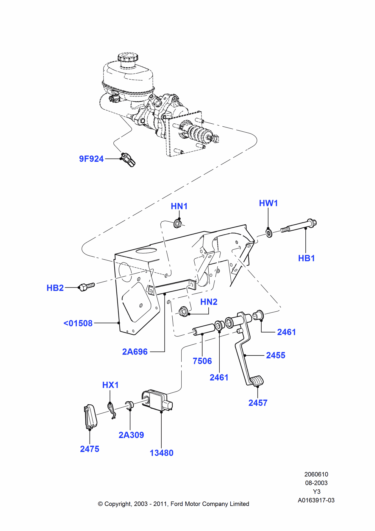 Ford F6TZ-7506-AA Shaft - Pedal Pivot