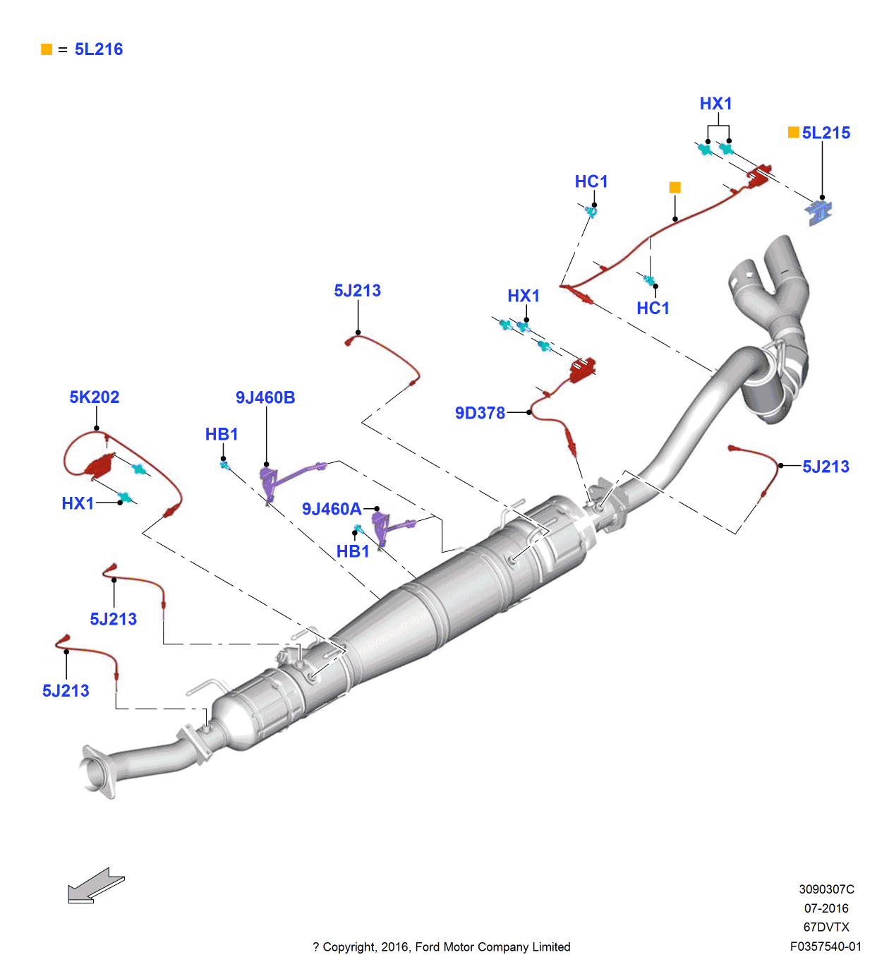 Ford HC3Z-9J460-A Pressure Sensor