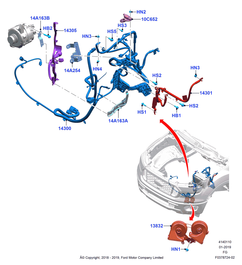 CLIP - WIRING Diagram for KB3Z14A163C