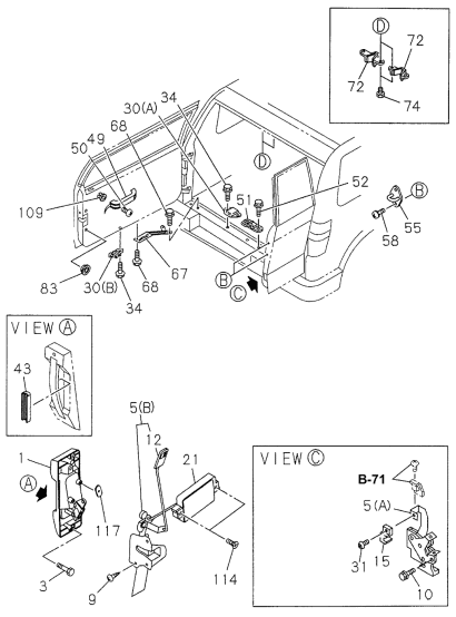 Acura 8-97162-343-1 Lock, Rear Door