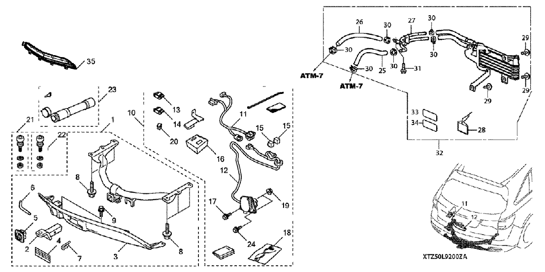 Acura 08L91-TZ5-2A0 Sub Cord Kit