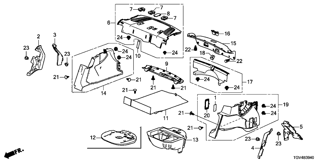 Acura 38235-TGV-A00 Label, Rear Fuse Box