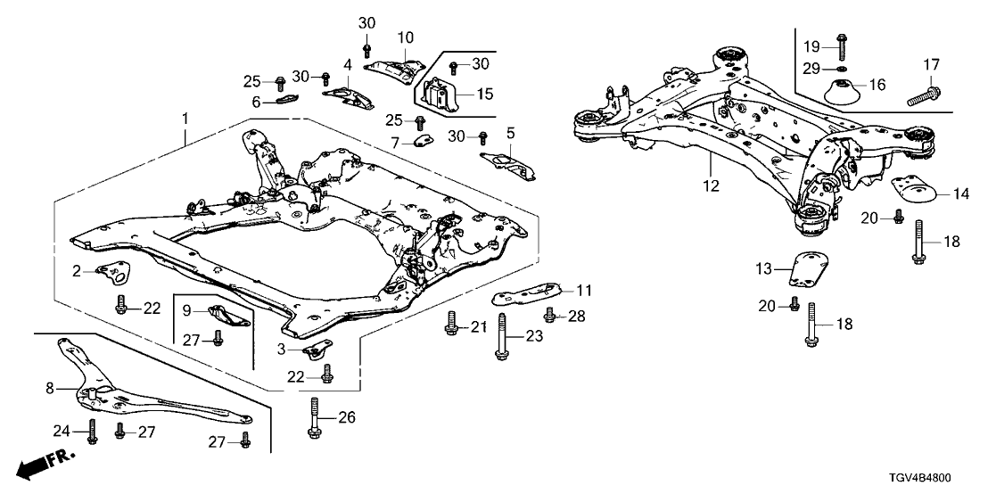 Acura 90186-TGV-A00 BOLT, FLANGE (12X23)