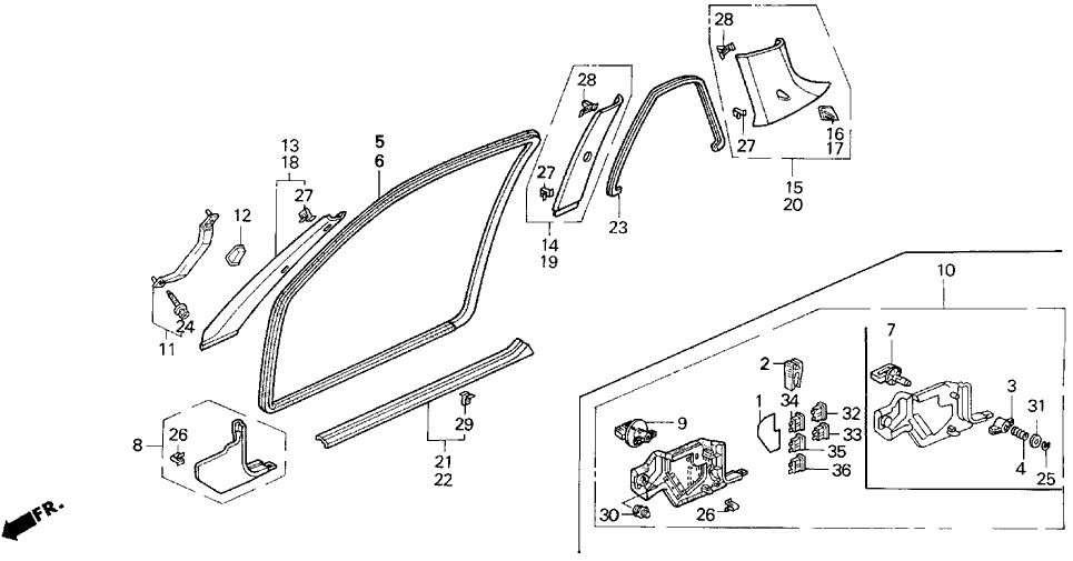 Acura 84111-SP1-A00ZA Lining, Passenger Side Center Pillar (Shimmer Gray)