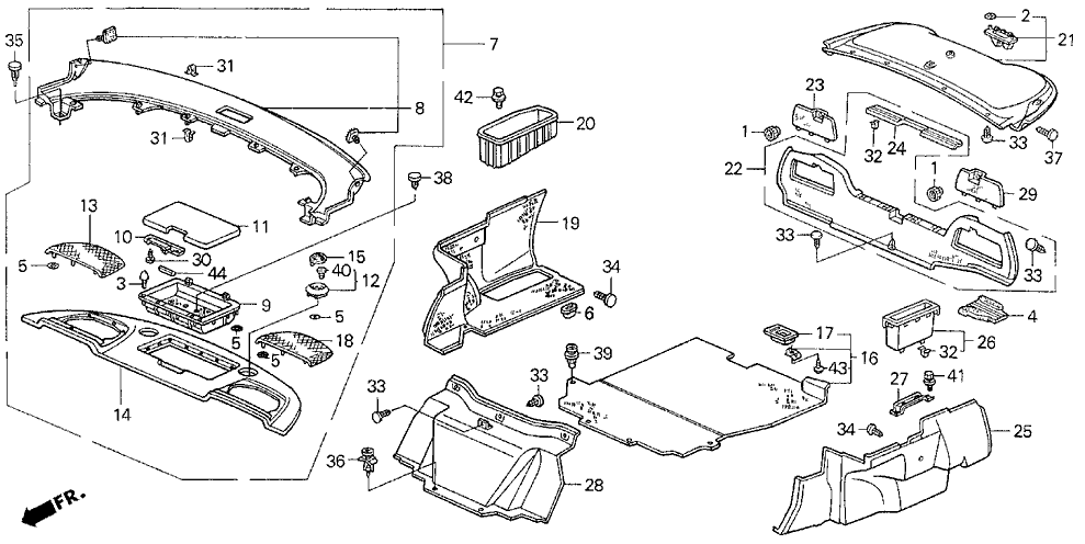 Acura 90668-SP0-003 Clip, Front Trunk