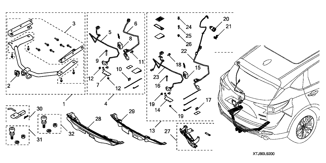 Acura 08U59-TLA-1M035 Switch Assembly, Tailgate Kick Sensor