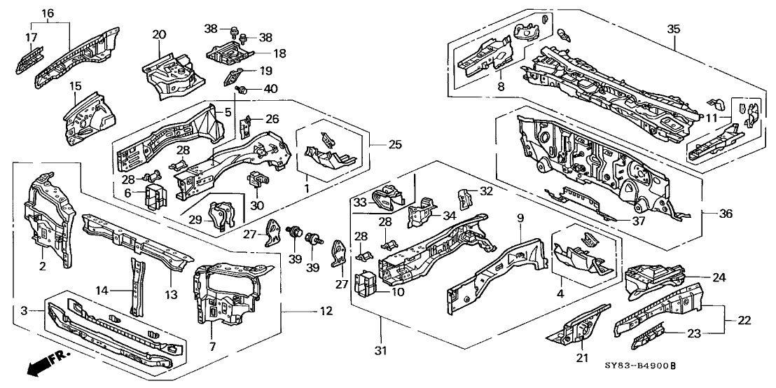 Acura 04605-SV4-V50ZZ Outrigger Set, Left Front Side