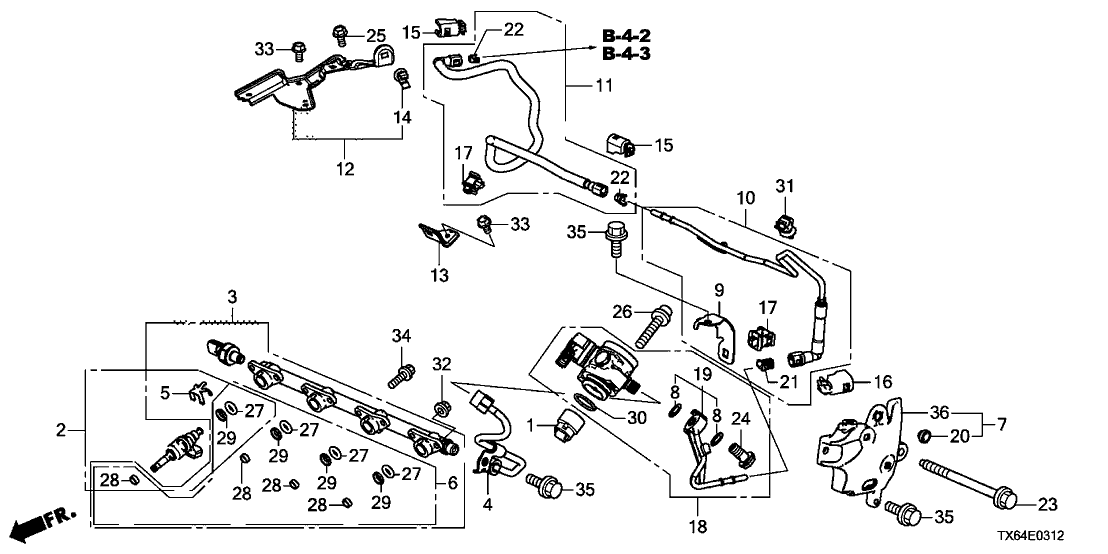 Acura 16723-R4H-A00 Stay Assembly, Fuel Feed Hose
