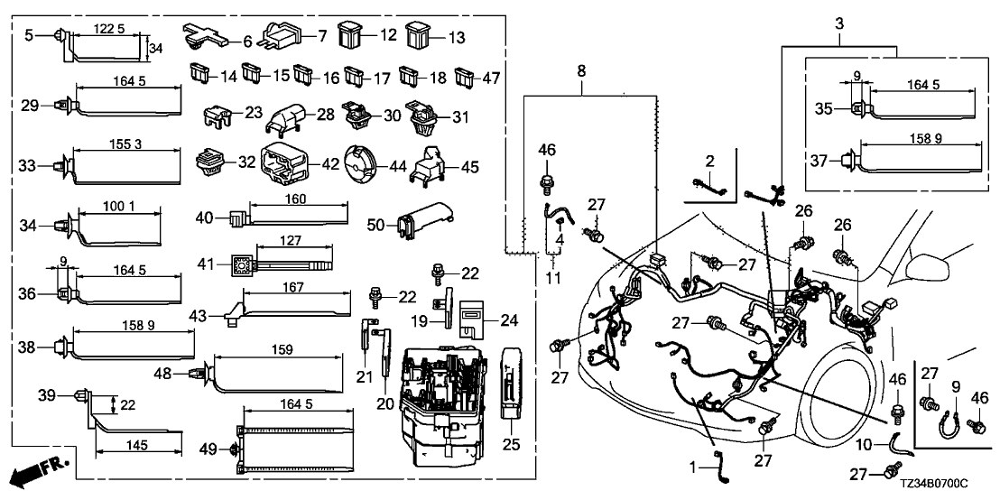 Acura 32610-TZ3-A00 Cable Assembly, Sub Ea