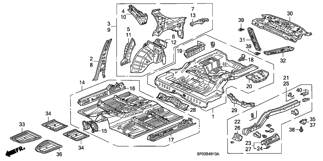 Acura 64730-SP0-300ZZ Wheelhouse, Left Rear