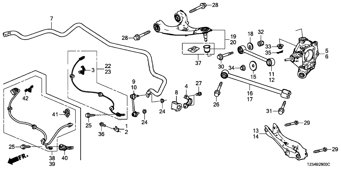 Acura 42515-TZ5-A01 Bracket A, Left Rear Abs Sensor