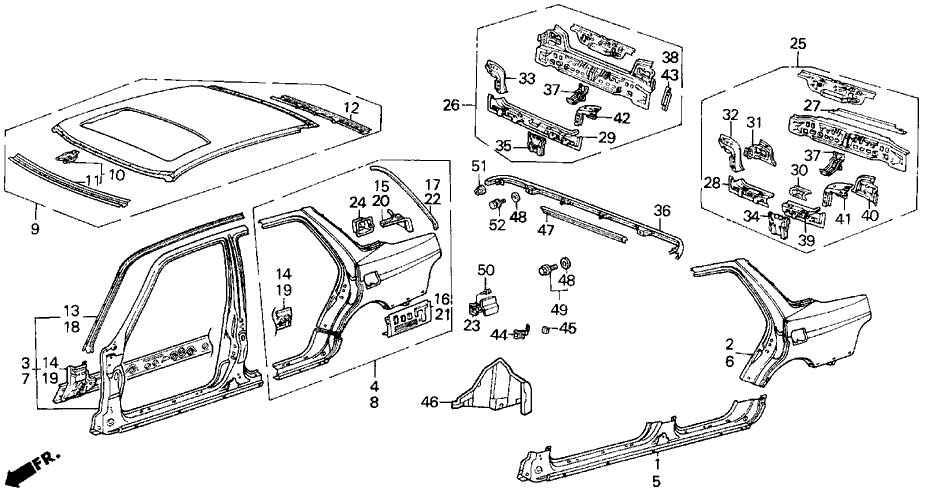 Acura 04645-SD4-661ZZ Panel Set, Left Front (Outer)