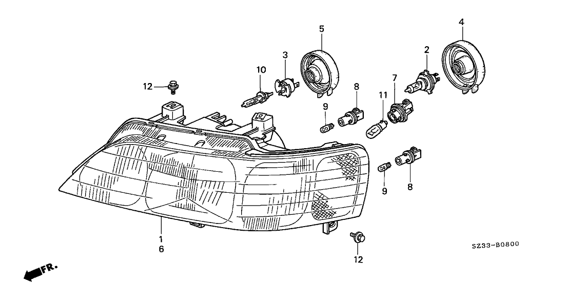 Acura 04331-SZ3-305 Bulb And Socket Set, Foglight