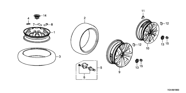 2021 Acura TLX TIRE 255/40R19 Diagram for 42751BRI129