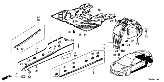 2021 Acura NSX  Clip Diagram for 91512TZ5A01