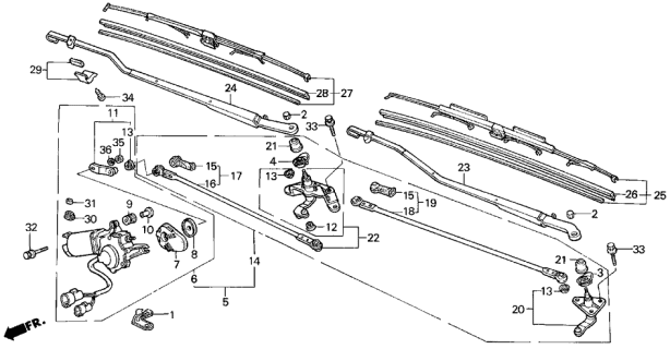 1988 Acura Legend  Rubber, Blade (500MM) Diagram for 76622SF4305