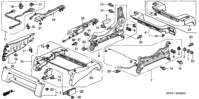 2005 Acura MDX  Cover, Right Front Seat Riser (Saddle) (Rear) Diagram for 81196S3VA42ZC