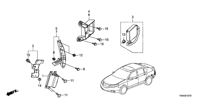 2013 Acura TL Screw, Tapping (4X10) (Po) Diagram for 90144TA0A11