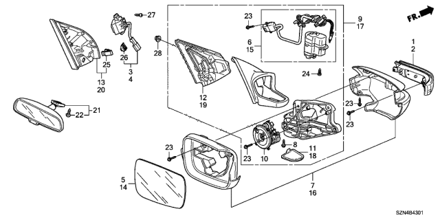 2013 Acura ZDX  Screw, Torx (#10 X 3/8) Diagram for 76406SECA01