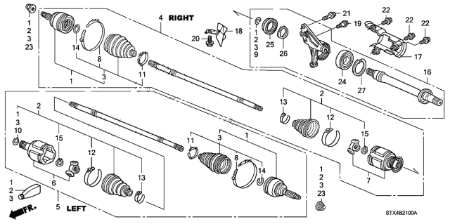 2007 Acura MDX  Circlip Diagram for 44338S0XA01