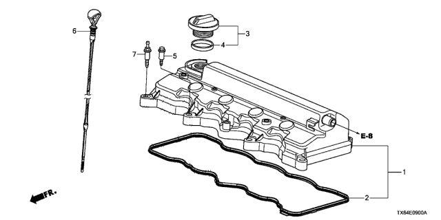 2015 Acura ILX Dipstick, Oil Diagram for 15650R1PH00